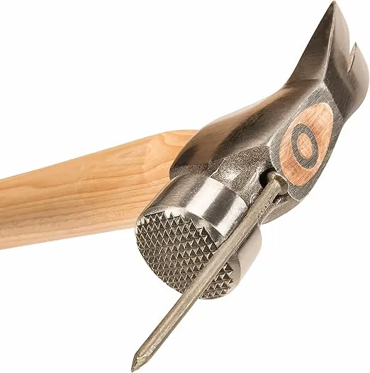 ESTWING Sure Strike California Framing Hammer - 25 oz Straight Rip Claw with Milled Face & Hickory Wood Handle - MRW25LM