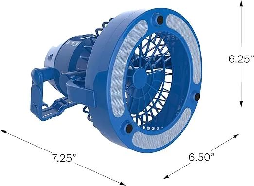 2 In 1 Portable Camping Lantern with Ceiling Fan- Weather Resistant 18 LED Light by Wakeman Outdoors (For Tents, Hiking, Power Outages and More)(Blue)