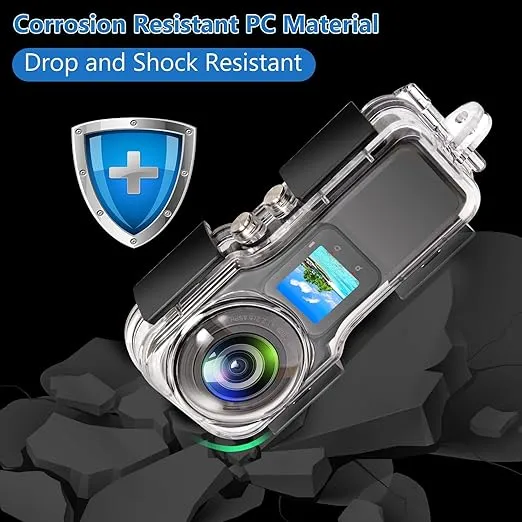 40M/131FT Dive Case for Insta360 One RS 1-Inch 360 Edition Underwater Photography Waterproof Housing Case with Bracket Mount Adapter Accessories