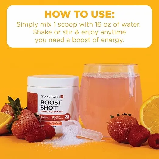 TransformHQ Boost Shot (28 Servings, Cotton Candy) | Energy Without The Crash - Gluten Free, Non-GMO