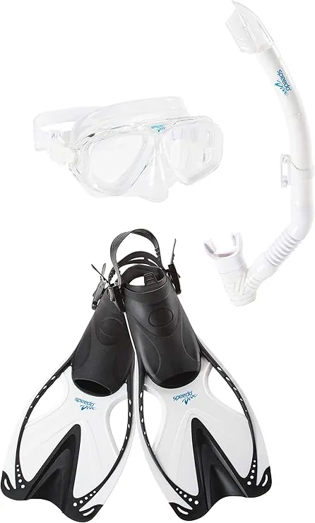 Speedo Unisex-Adult Swim Snorkel Dive Mask Anti-Fog with Nose Cover Adventure Series