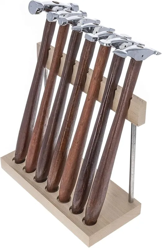7pc Specialty Double-Ended Jewelers Hammer Set with Display Stand, Artisan Jewelry Making Tools