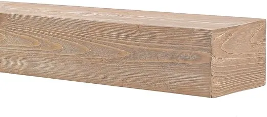 MANTELSDIRECT Austin 60 Inch Floating Fireplace Mantel Shelf | Blonde | Handcrafted Natural Pine Wood Shelf | Rustic Farmhouse Wall-Mounted Mantel for Fireplaces & Home Decor | 60” W x 5.5” H x 9” D