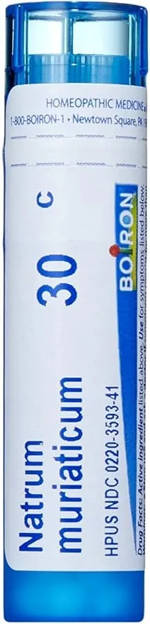 Boiron Natrum Muriaticum 30C, 80 Pellets, Homeopathic Medicine for Runny Nose