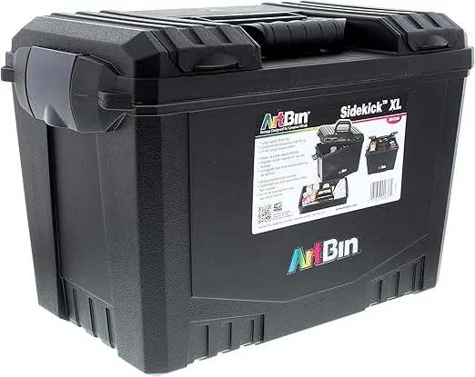 ArtBin 6917AB Sidekick XL Carrying Case, Portable Art & Craft Organizer with Handle, [1] Plastic Storage Case, Black