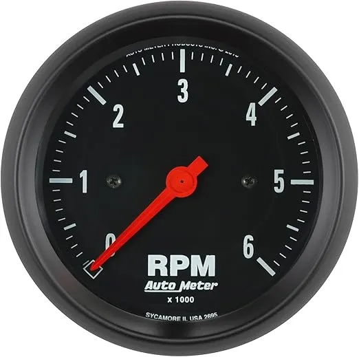 AutoMeter 2695 Gauge, Tachometer, 3 3/8", 6K RPM, in-Dash, Z-Series