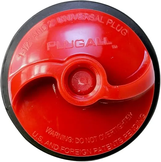 DANCO PlugAll Mechanical Test, Seal & Cleanout Pipe Plug | For Drains & Clean-outs | Fits 1-1/2 inch and 2 inch pipes | DWV Testing (10839),Red