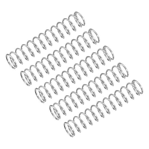 uxcell Compression Spring, 5Pcs 304 Stainless Steel, 6mm OD, 0.6mm Wire Size, 30mm Free Length, Silver Tone