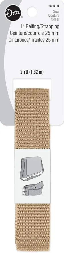 Dritz 28608-25 1" Polypro, Natural Belting for Straps and Handles