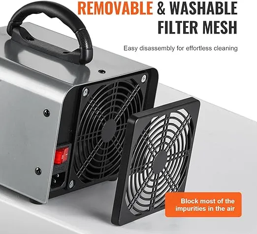 VEVOR Ozone Generator, 36000mg/h Ozone Machine, High Capacity Commercial/Industrial Ozone Generator Machine with 0-120 min Time Setting for Rooms, Cars
