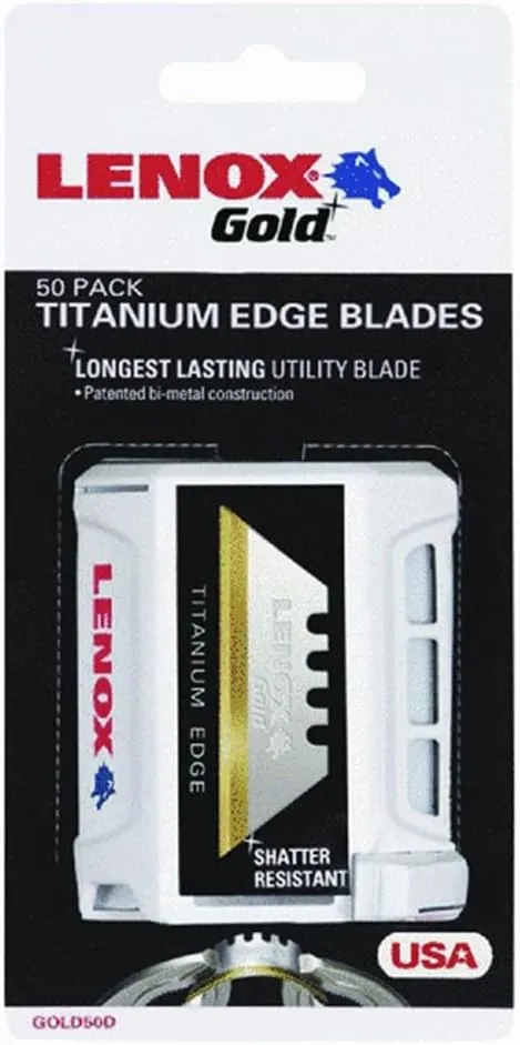 Lenox 20351GOLD50D (50) Utility Knife Blades, Lenox Gold