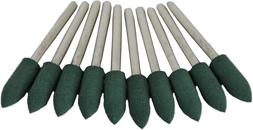 TEMO 10 pc 6 mm (1/4 Inch) Bullet Rubber Rotary Tool Polishing Burr with 3 mm (1/8 Inch) Shank for Dremel Rotary Tools