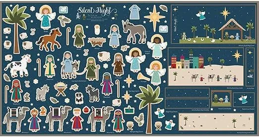 Riley Blake Assortment of Premium Quilting Fabric Panels, Perfect for Quilting, Apparel, DIY Crafting, and Home Decor (Silent Night Nativity Felt Panel)