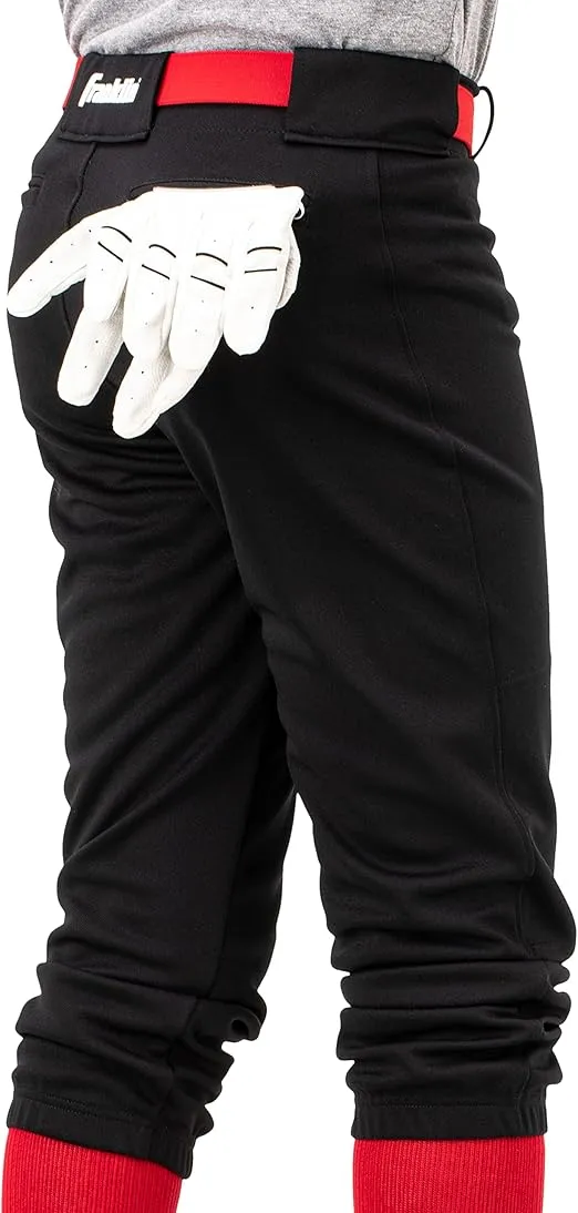 Franklin Sports Youth Baseball + Softball Pants - Knee High + Relaxed Fit Kids Baseball Pants - White, Black + Grey Pants