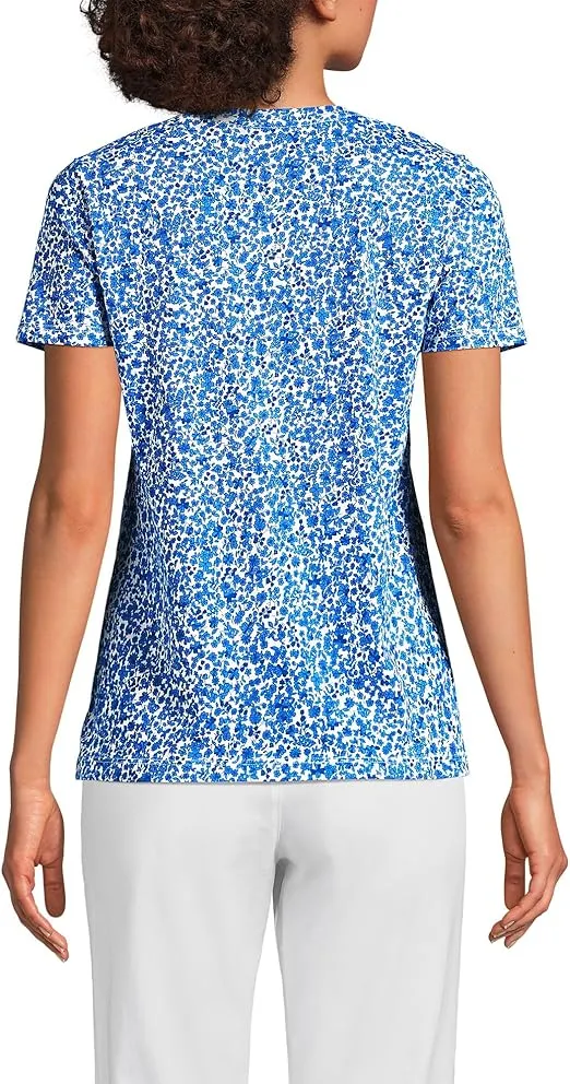 Lands' End Women's Relaxed Supima Cotton V-Neck T-Shirt