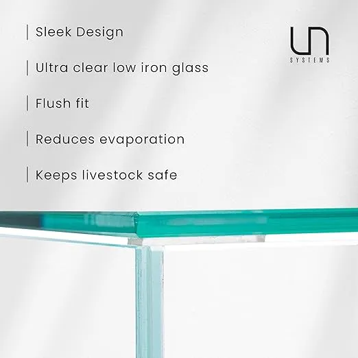 Ultum Nature Sytems Tank Lids for Rimless Tanks - Ultra Clear Rimless Aquarium Lid, Fish Tank Lid Cover for Glass Aquarium, Frameless Aquarium Lid, Cover for Tank - 3N, 3T (Flush Fit)