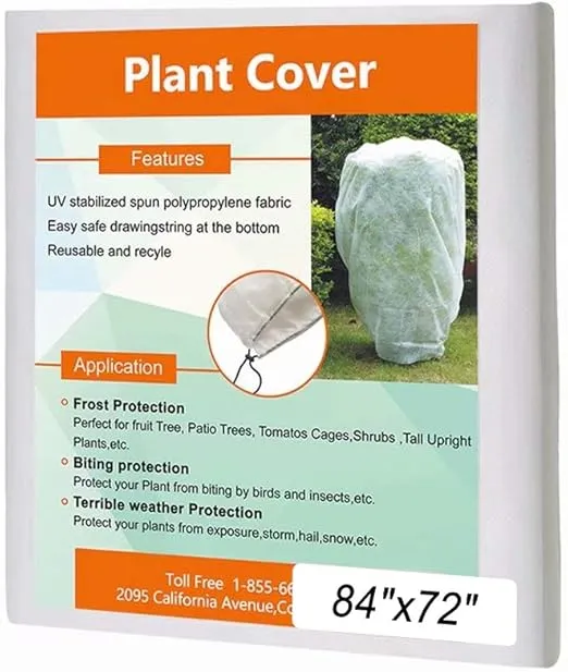 Agfabric Plant Covers Freeze Protection 0.55oz H84 xW72 Shrub Cover,Winter Tree Cover for Season Extension&Frost Protection, White