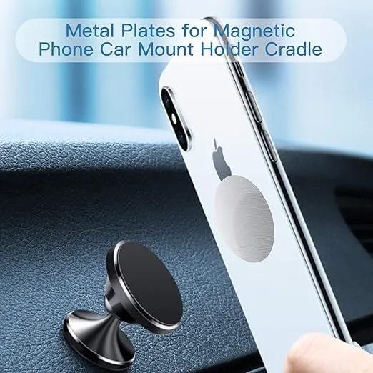 OWLKELA Mount Metal Plate for Phone Magnet Car Mount Holder Cradle with Adhesive, Universal Replacement Sticker Compatible with Magnetic Mounts - 10 Pack Silver (4 Rectangle and 6 Round)