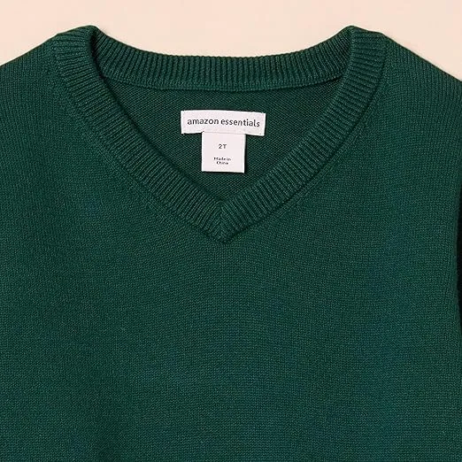 Amazon Essentials Boys and Toddlers' Uniform Cotton V-Neck Sweater
