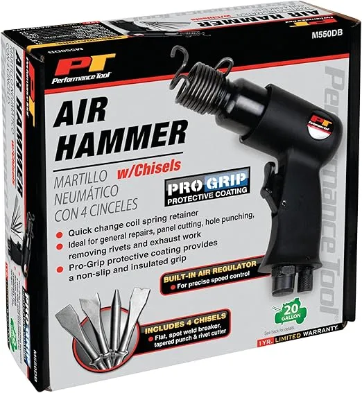 Performance Tool M550DB Air Hammer With 4 Chisels