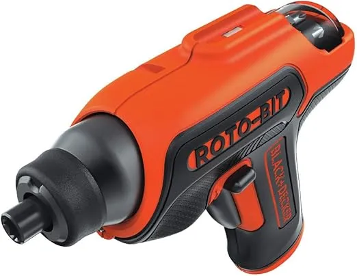 BLACK+DECKER 4V MAX Electric Screwdriver, Cordless, 180 RPM, 8 Bits With Built-In, Storage Compartment, Batteries Included (BDCS50C)