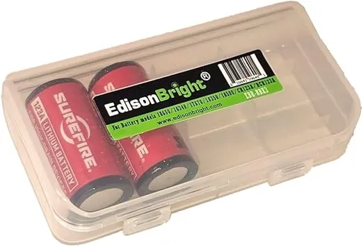EdisonBright 2 Batteries Pack SureFire CR123A Lithium Batteries (Made in The USA) SF123A BBX3 Battery Carry Cases Bundle