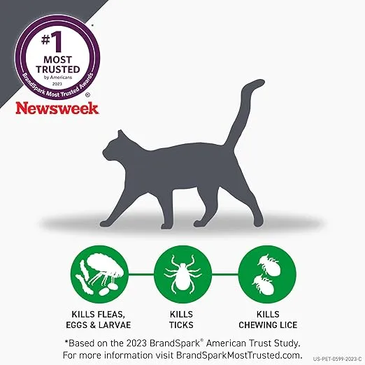 Frontline Plus Flea and Tick Treatment for Cats Over 1.5 lbs. 3 Treatments