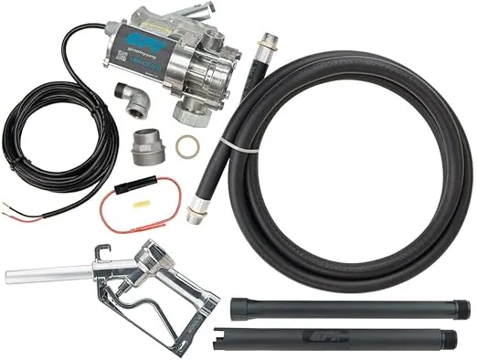 GPI - EZ-8 Fuel Transfer Pump, Manual Shut-Off Nozzle with Direct Mount, 8 GPM, 12 Volt (137100-01)