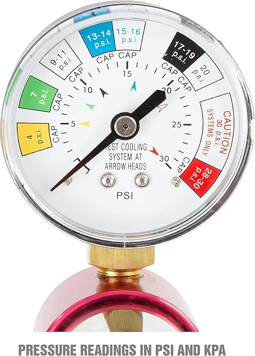 OEMTOOLS 27065 Radiator and Cap Test Kit, Pressure Tester for Coolant System, Tests Pressure Caps and Coolant Systems for Leaks, Works with Many Coolant Systems