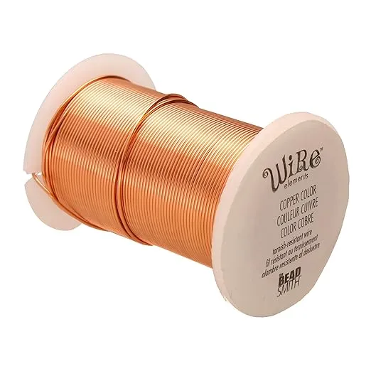 The Beadsmith Wire Elements 20-Gauge Lacquered Tarnish-Resistant Copper Wire for Jewelry Making, 15 Yard, 13.72 Meter Spool (Antique Copper Color)