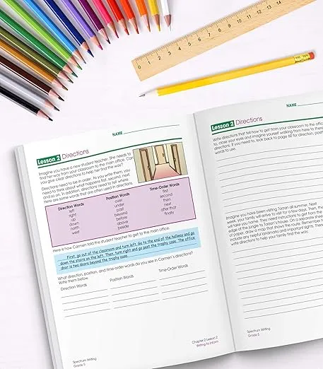 Spectrum 5th Grade Writing Workbooks, Ages 10 to 11, Grade 5 Writing, Informative, Persuasive, News Report, Article, and Story Writing Prompts, Writing Practice for Kids - 136 Pages