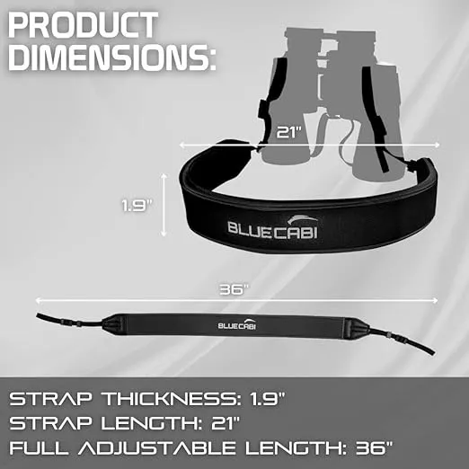 Neoprene Neck Shoulder Strap for Cameras and Binoculars - Comfortable Adjustable Fit for Men and Women with Anti Slip Material - Lightweight Design for Binocular Telescopes, and Rangefinders
