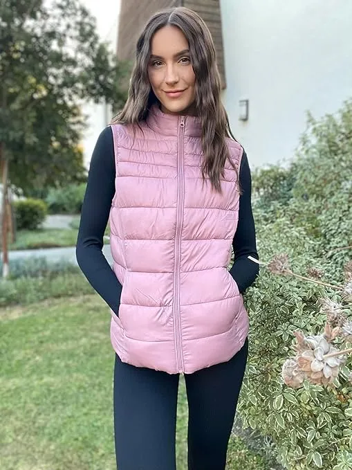 Rokka&Rolla Women's Lightweight Quilted Puffer Vest
