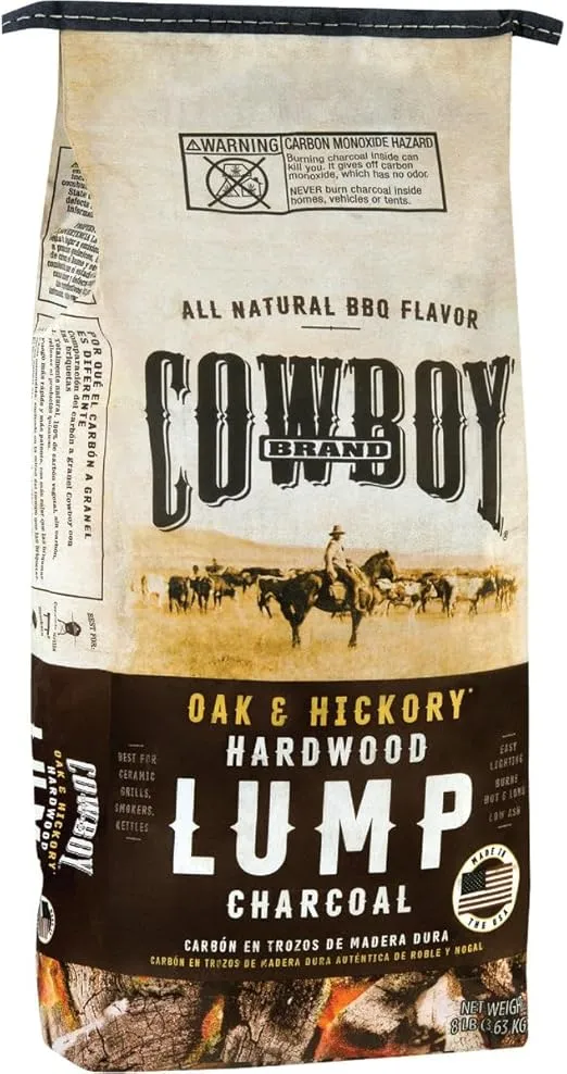 COWBOY 17208 Hardwood Lump Charcoal, 8 lb