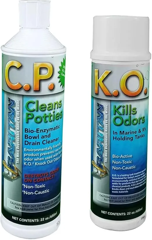 Raritan Potty Pack w/K.O. Kills Odors & C.P. Cleans Potties - 1 of Each - 32oz Bottles