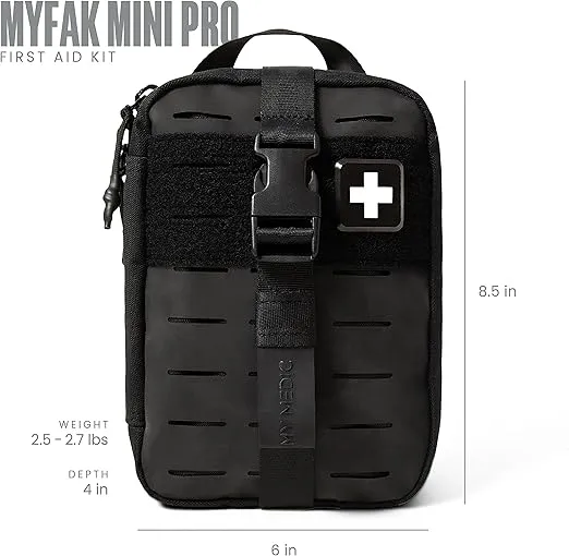 My Medic MyFAK Mini Pro First Aid Kit - Emergency Life Saving Survival Supplies, Must Haves, & Medical Travel & Camping Essentials for Any Car - Black