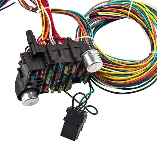 Auto Parts Prodigy Universal Wiring Harness Kit - 21 Circuit Wiring Harness Standard Color Wire Harness Kit Replacment for Chevy Mopar Hotrods Ratrods Ford Chrysler Universal Automotive Wiring