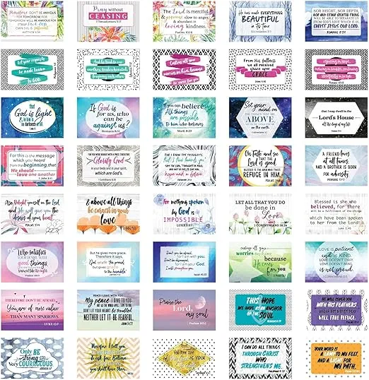 Best Paper Greetings 40 Pack Bible Verse Cards for Prayer, Sunday School, Inspirational Christian Gifts for Women (3 x 2 In)