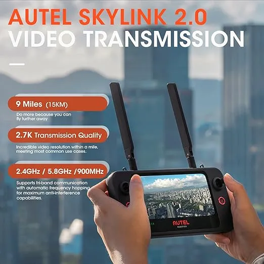 Autel Robotics EVO 2 Pro V3: Son-y 1" CMOS Sensor & 6K HDR Video, Moonlight Algorithm 2.0, Max ISO 44000,12-Bit DNG, 6.4" Smart Controller SE,15KM Transmission, 360° Obstacle Avoidance, 40 Minutes