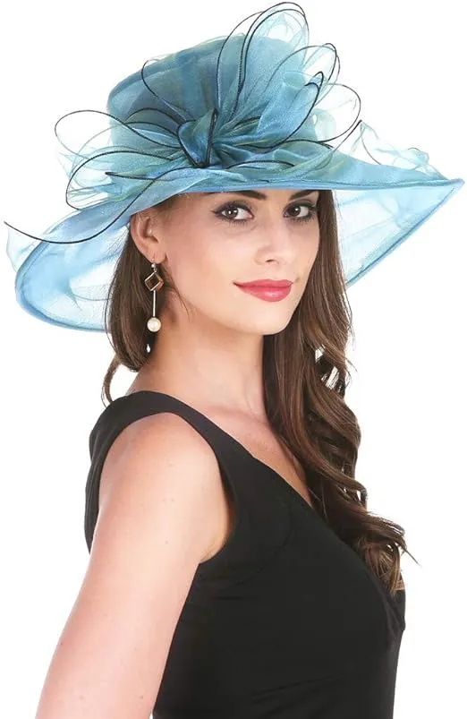 SAFERIN Women's Organza Church Fascinator Bridal Tea Party Wedding Hat