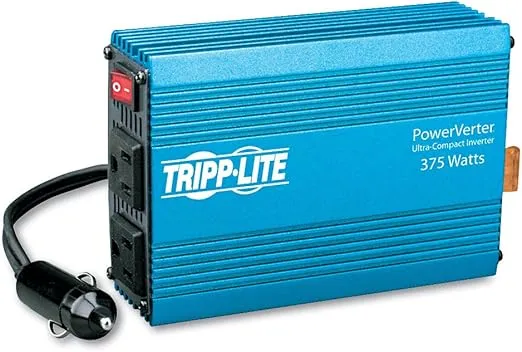 Tripp Lite 375W Car Power Inverter with 2 Outlets, Auto Inverter, Ultra Compact (PV375) Blue