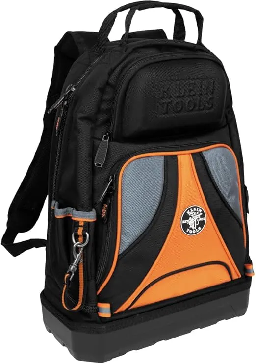 Klein Tools 55421BP-14 Tool Backpack, Heavy Duty Tradesman Pro Tool Organizer / Tool Bag with 39 Pockets, Molded Base and Small Zipper Pouch