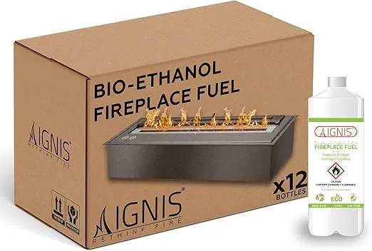 Bio Ethanol Fireplace Fuel - Ventless Fireplaces - 12 Quarts Indoor/Outdoor Biofuel