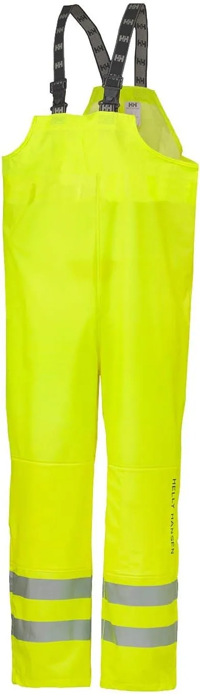 Helly-Hansen Workwear Alta Waterproof Hi-Vis Bib Overalls for Men - Durable Lightweight Polyurethane-Coated Polyester