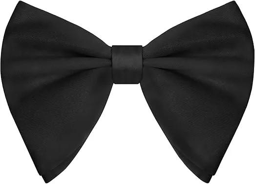 Oversized Bow Ties for Men, Pre-tied Black Bow Tie Solid Color Bowtie Tuxedo Bowties Men for Wedding/Party/Work/Casual
