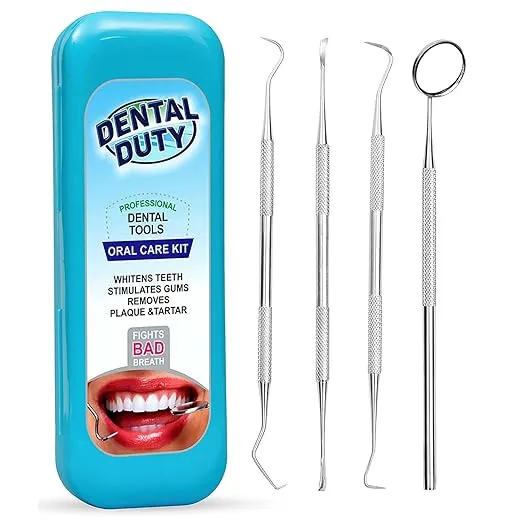 Dental Tools, Dental Pick for Teeth Cleaning - Dental tools to remove plaque and tartar - Dentist Instrument Set for Teeth Cleaning - Stainless Steel Scraper and Mouth Mirror for Calculus (Aqua)