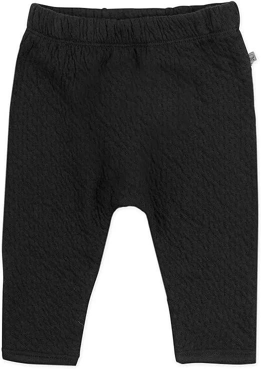 HonestBaby Matelasse Harem Pants Cozy Roomy Fit Pull on Bottoms 100% Organic Cotton for Infant Baby Boys, Girls, Unisex