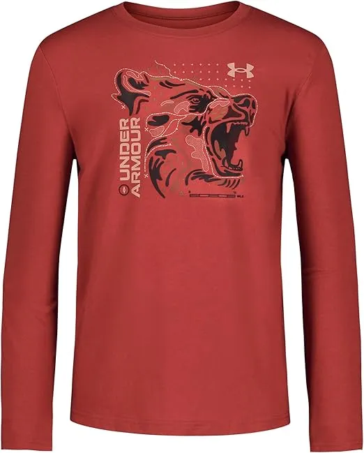 Under Armour Boys' Outdoor Long Sleeve Tee, Stylish Crew Neckline, Cute Full Fit