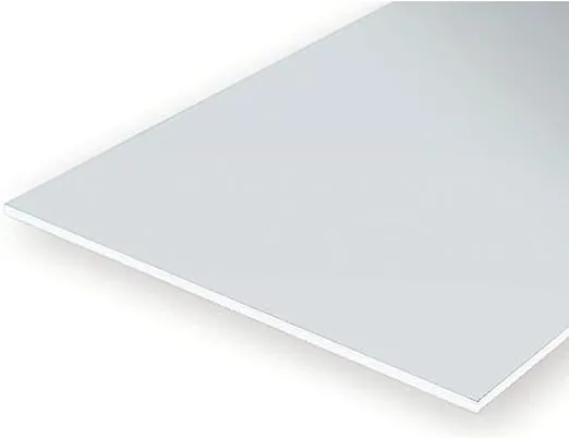 Evergreen 9020, polystyrene Board, 150 mm x 300 mm x 0.50 mm. Pack of 3, White