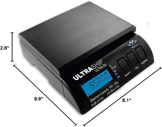 My Weigh Ultraship 55 Postal Scale in Black with Power Supply Adapter